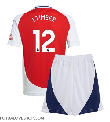 Arsenal Jurrien Timber #12 Dětské Domácí Dres 2024-25 Krátký Rukáv (+ trenýrky)
